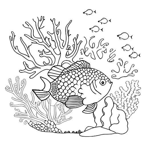 A Majestic Coral Reef With Colorful Fish Swimming Around