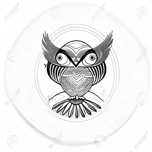 A Black-grey Tattoo Featuring A Penguin And An Owl Together As A Memorial