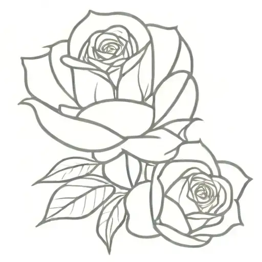 Rose Tattoo Design Featuring