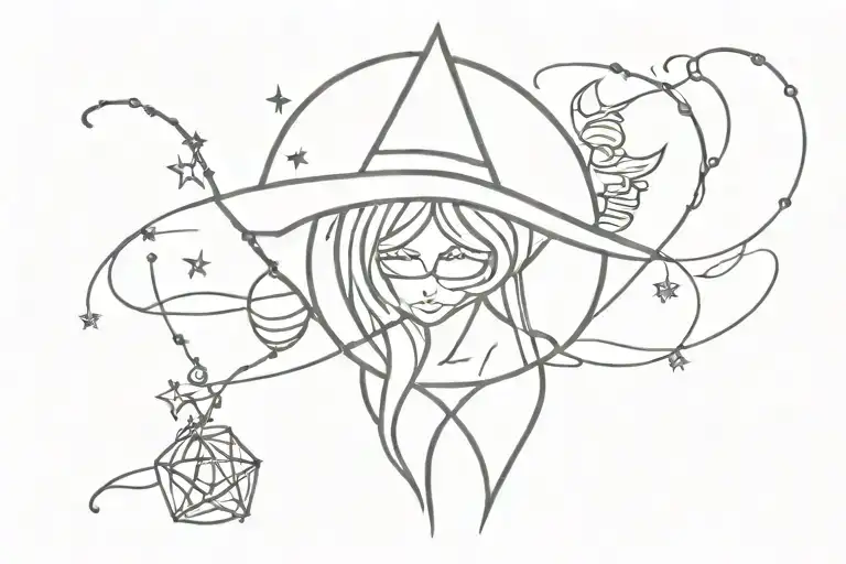 Witchy Line Art