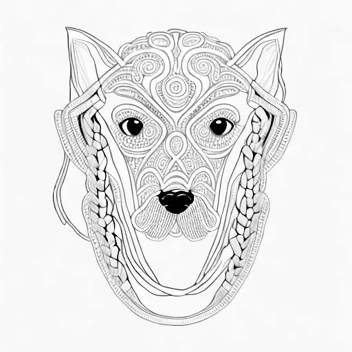 An Intricate Macrame Design Forming The Shape Of A Loyal Dog