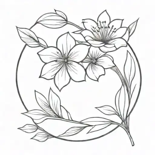Flowers Bouquet Fine Line
