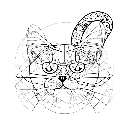 A Circuit Board With Cat Silhouettes As The Traces