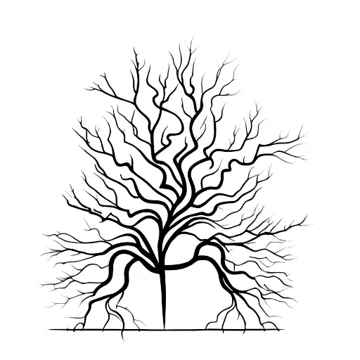 An Intricate Tree With Roots Symbolizing Hard Work