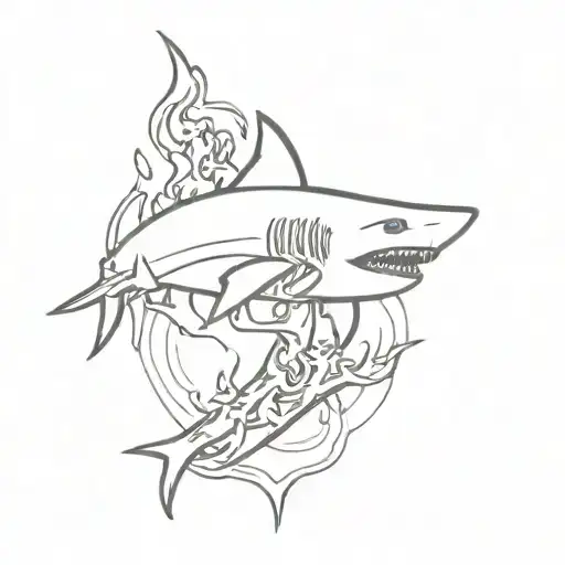 Money And Hammer Shark In Fire