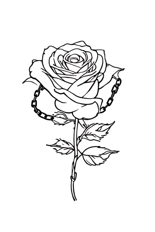 Rose With Chains Wrapped
