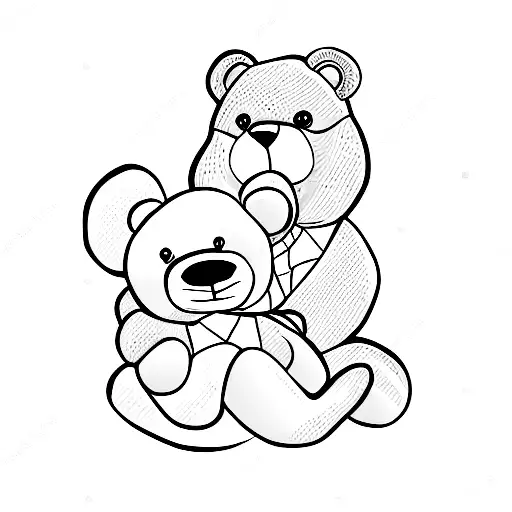 Two Teddy Bears In A Car Seat