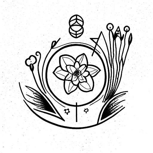 Aquarius And Sagitarious Month Flowers Combined To Represent Parents