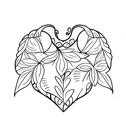 Heart With Simple Leaf