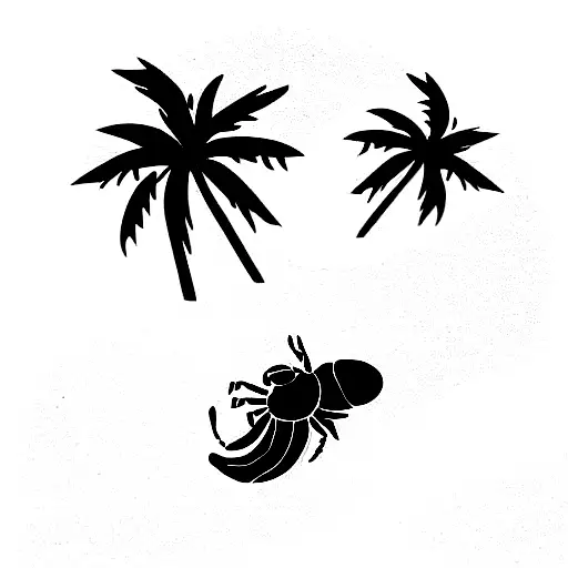 Lobster And Palm Tree