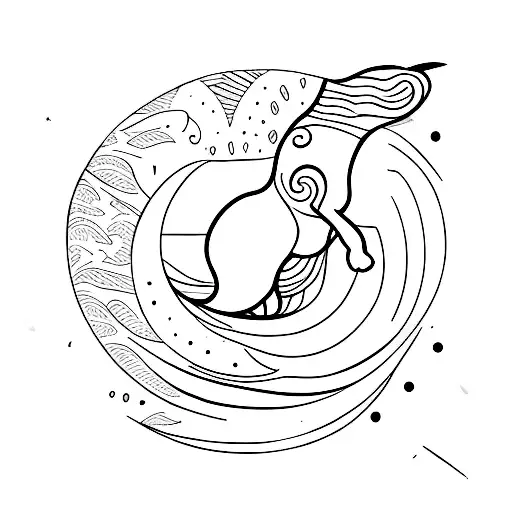 Half Moon That Has A Dog's Footprint Inside It