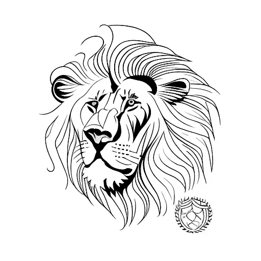 A Lion And A Sunrise Merged Together To Create A Powerful Symbol Of Strength And New Beginnings