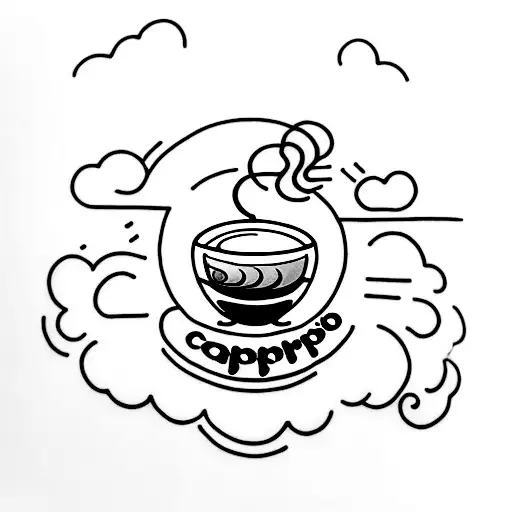 A Cappuccino Cup Pouring Out Clouds Instead Of Coffee
