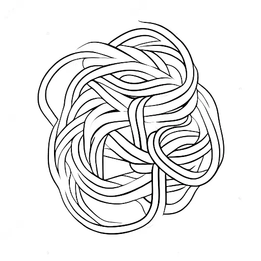 Cross With Rope Knot And Fishing Hook