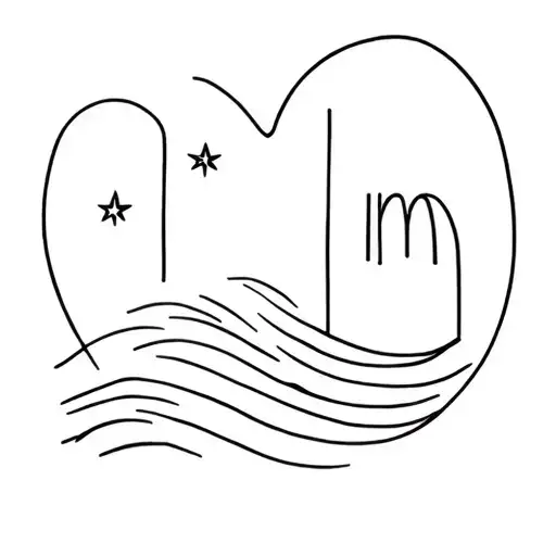 Small Ocean Wave With 2 Stars And The Letter M Simple