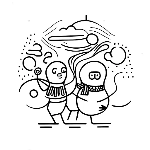 Dancing People Under The Moon