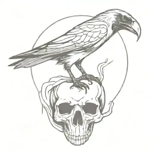 Raven And Animal Skull