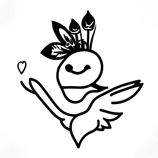 Duck With Flower Hat And Fairy Wings