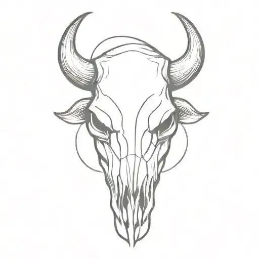 Bull Skull Looking Forward