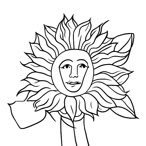Lady Justice Holding A Sunflower