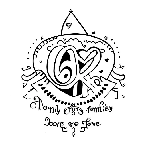 Love Family Small Tattoo Only With The Initial F M N B N And A