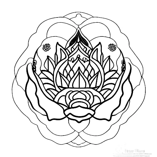 Lotus Flower With Yin Yan