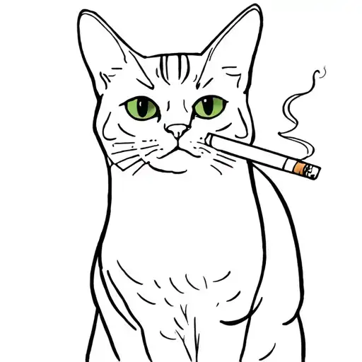 Punk Cat Smoking Cigarette