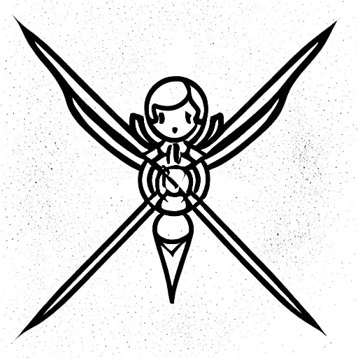 Angel With Dots And Circles And Sword