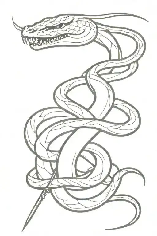 Hydra Snake With A Sword
