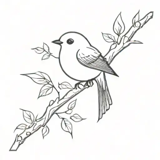 Little Bird On A Branch Heartbeat
