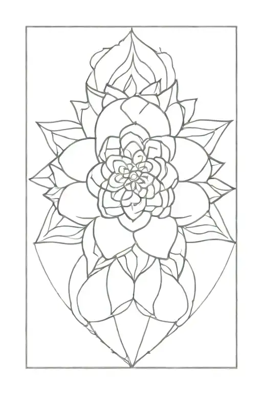 Floral Thin Line Mandala Tattoo Back Of The Neck