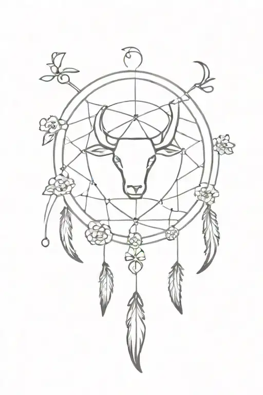 Feminine Dream Catcher Taurus Zodiac Sign Intertwined