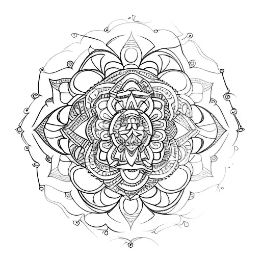 Design A Tattoo That Combines A Traditional Mandala With Abstract Geometric Shapes