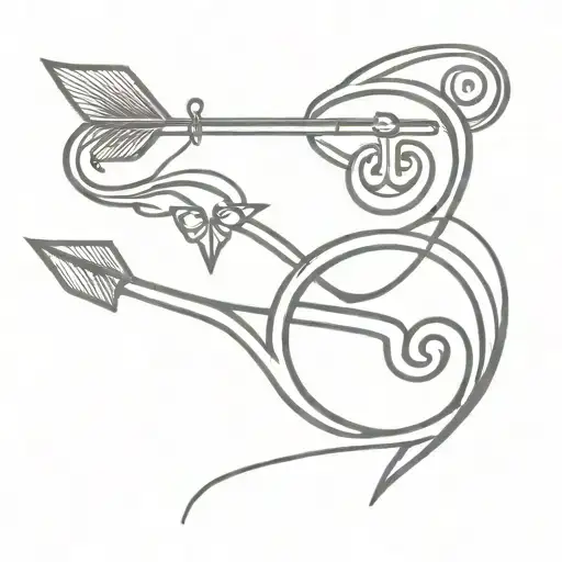 Two Matching Infinity Symbol One With An Arrow One With A Key