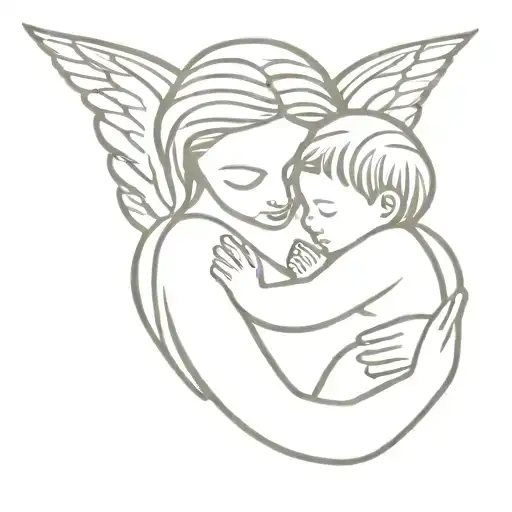 Mother And Baby Angel
