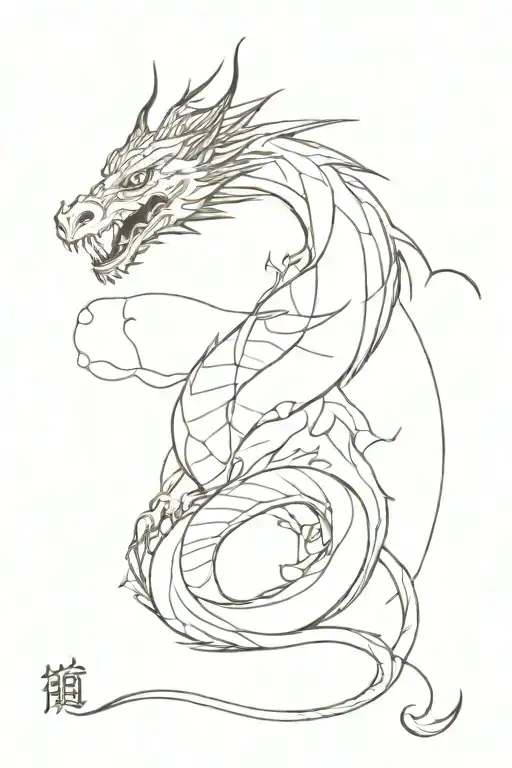 Dragon In Japanese Style