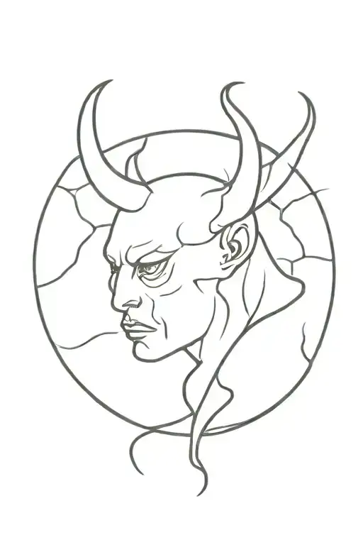 Sad Demon Looks At The Sky