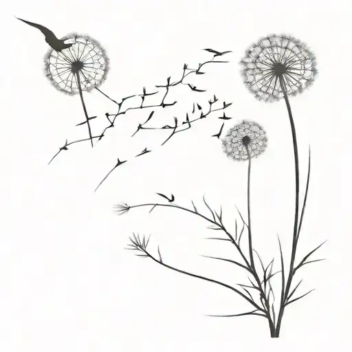 Dandelion Turning Into Birds
