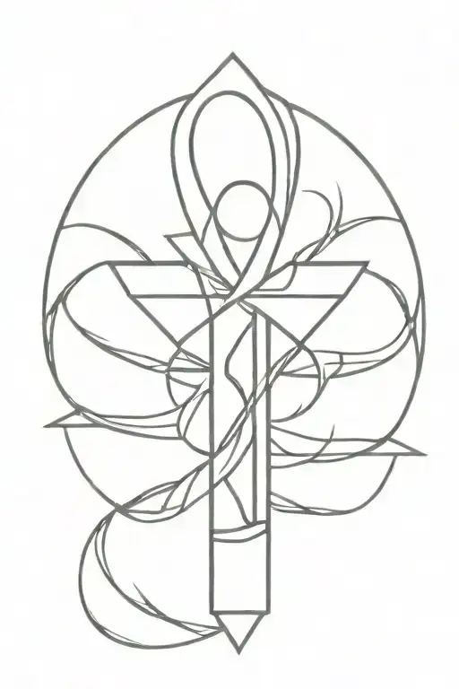 Ankh Symbol Intertwined