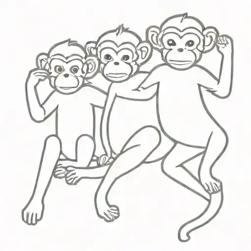 Three Kids As Monkeys Very Nice