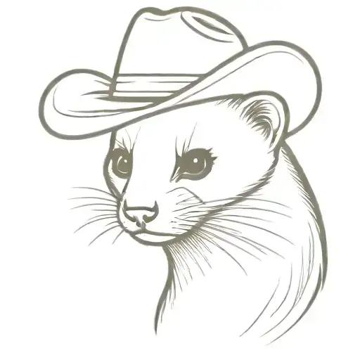 Ferret Wearing Cowboy Hat