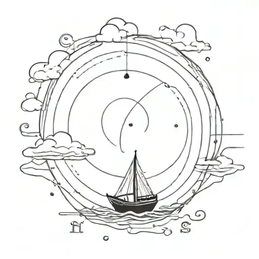 A Round Circle On A Boat Floating