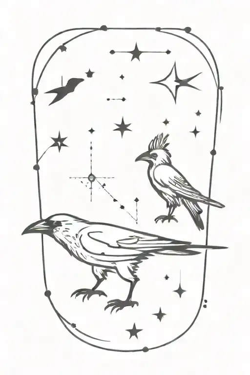 Crow And Taurus Constellation