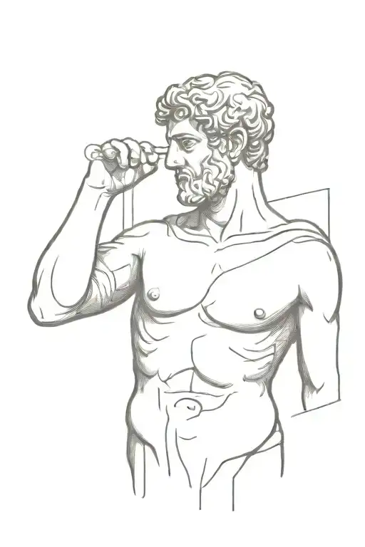 Greek Statue With Black Liquid Pouring