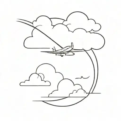 Plane Flying Through A Cloud