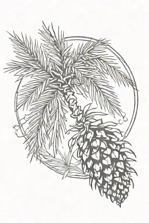 Palm Trees Growing Out Of A Pine Cone