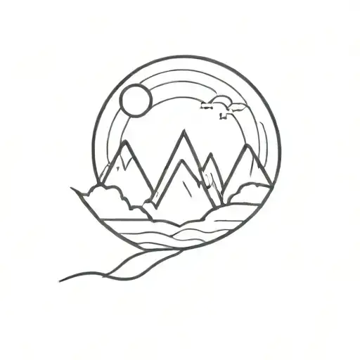 Sunset Moon Mountains