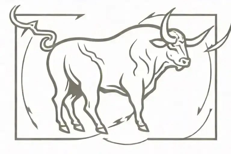 Bull With Lightning Bolt For Horns