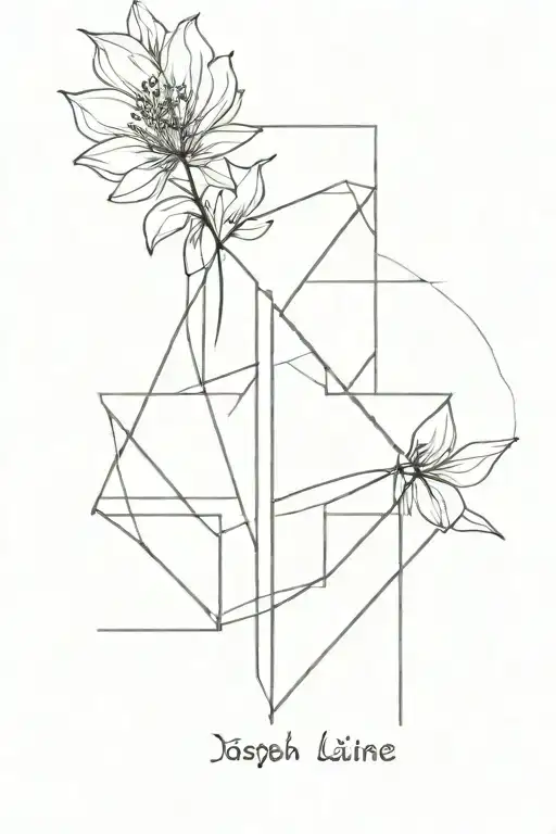 Straight Line Tattoo With The Name Joseph