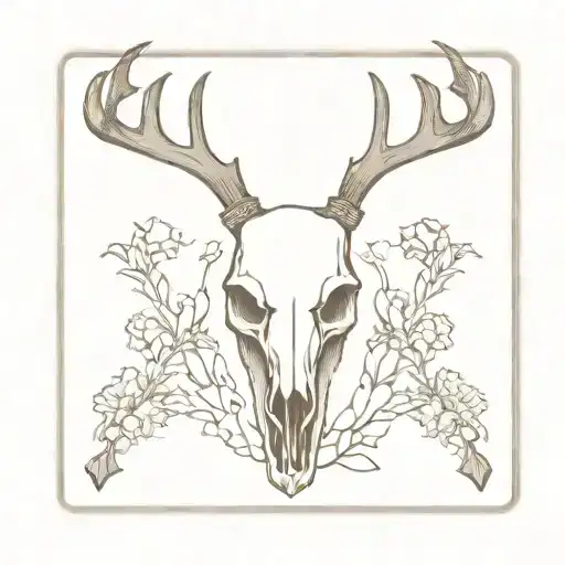 Deer Skull Inside A Ace Playing Card